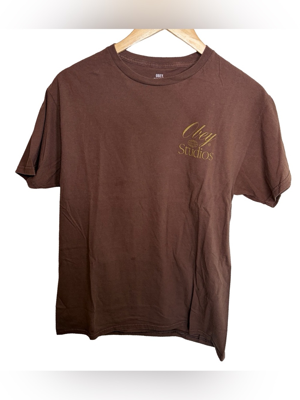 Obey studios Brown medium graphic Crewneck T-Shirt